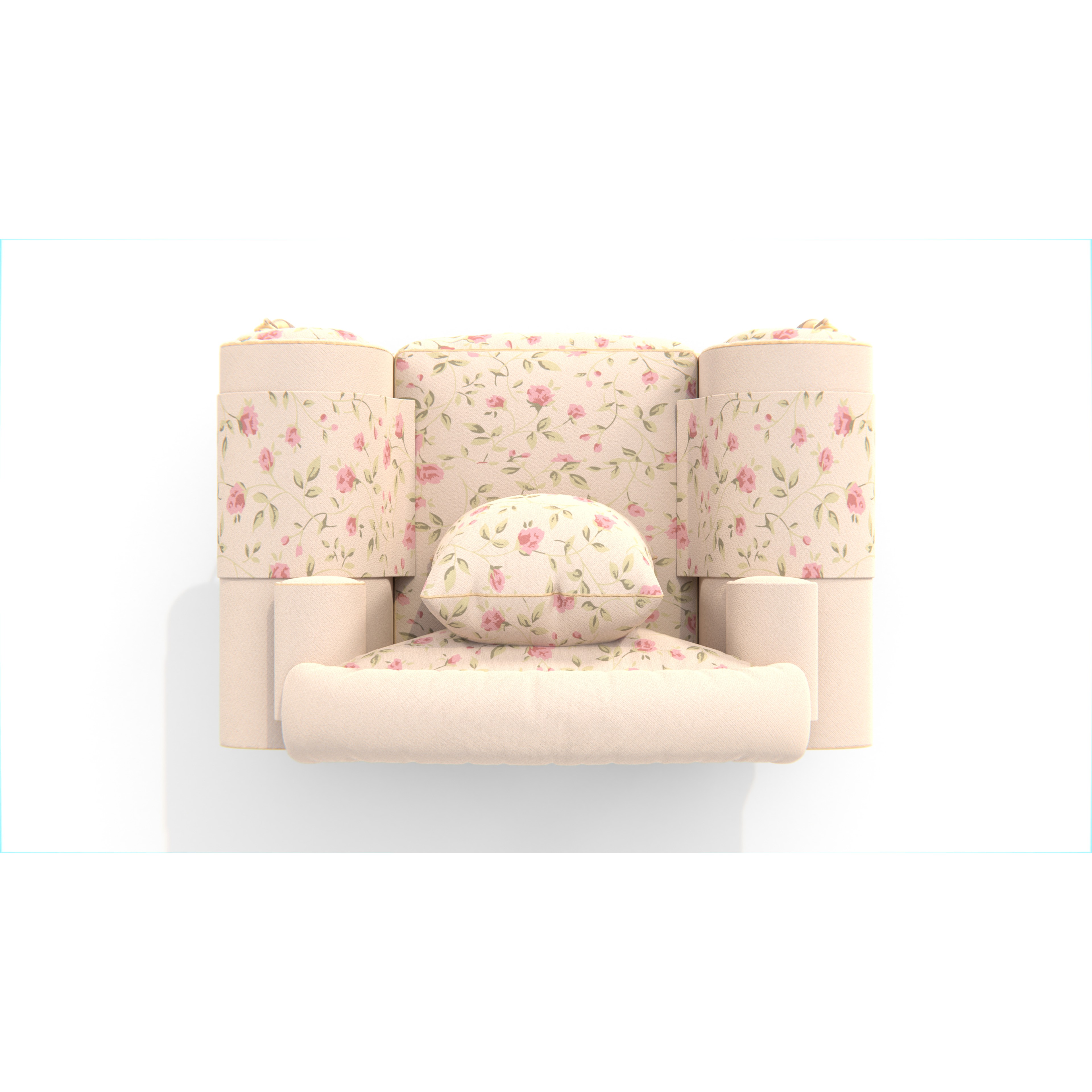 Vintage Armchair - Low-Poly Game-Ready 3D Model - View 9