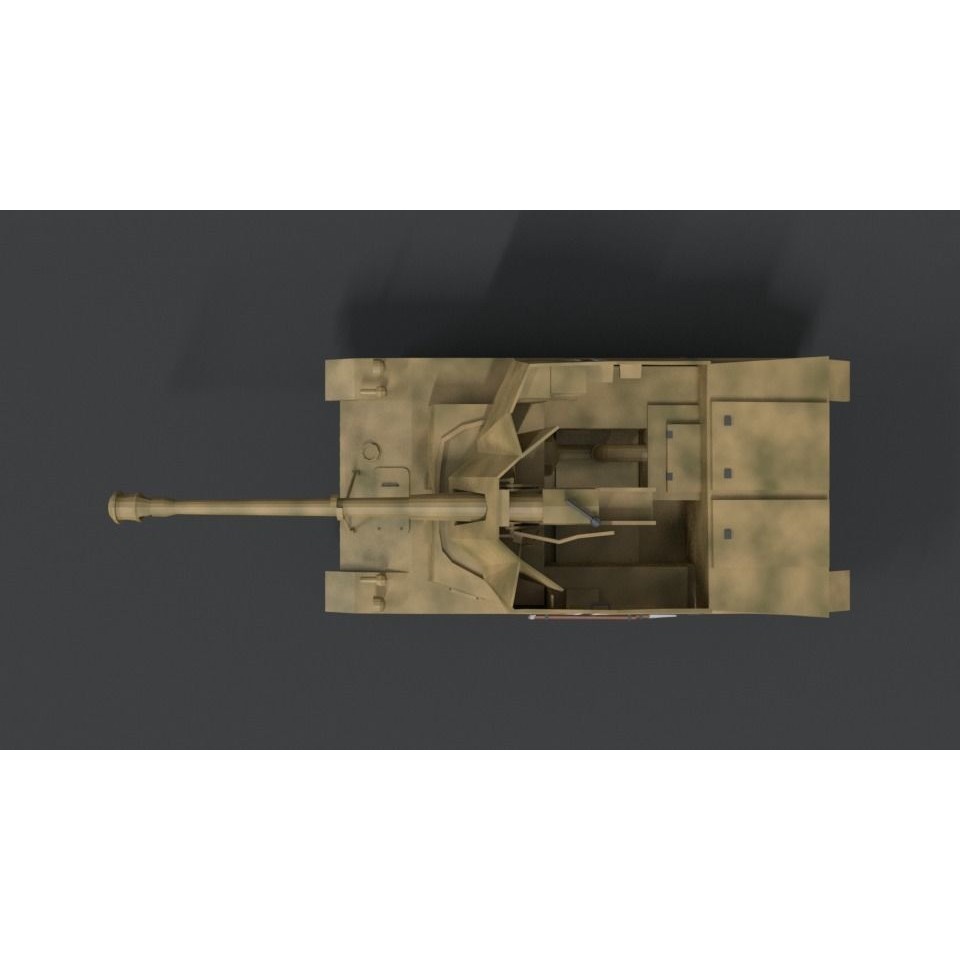 SdKFz 131 Marder II Tank 3D Model – Low Poly Cartoon Military Vehicle, FBX - View 10