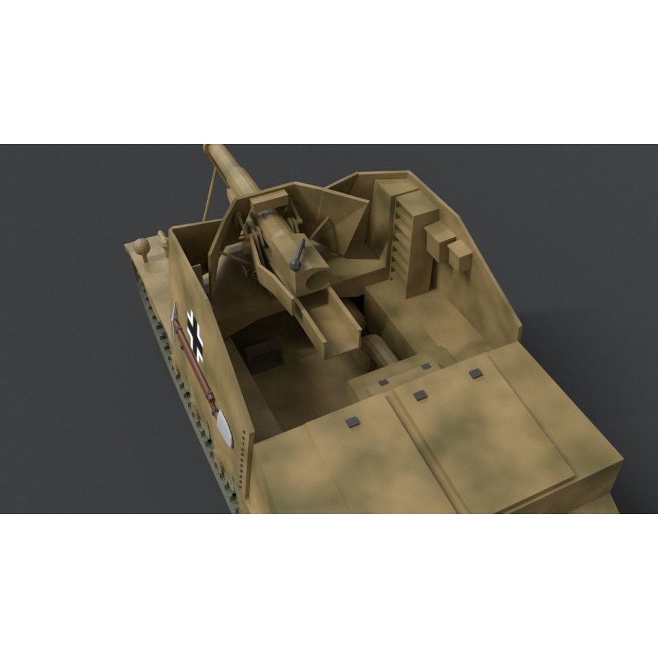 SdKFz 131 Marder II Tank 3D Model – Low Poly Cartoon Military Vehicle, FBX - View 11