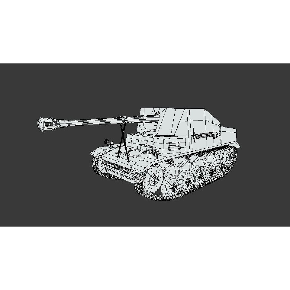 SdKFz 131 Marder II Tank 3D Model – Low Poly Cartoon Military Vehicle, FBX - View 13