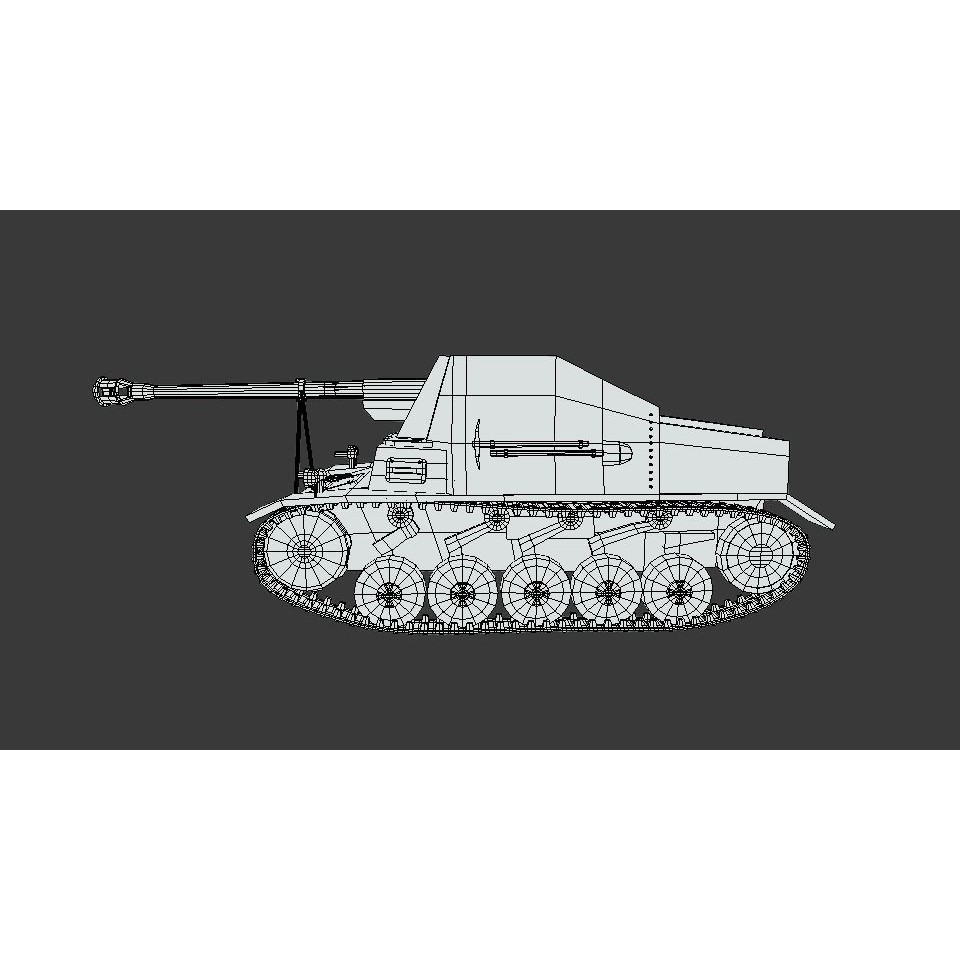 SdKFz 131 Marder II Tank 3D Model – Low Poly Cartoon Military Vehicle, FBX - View 14