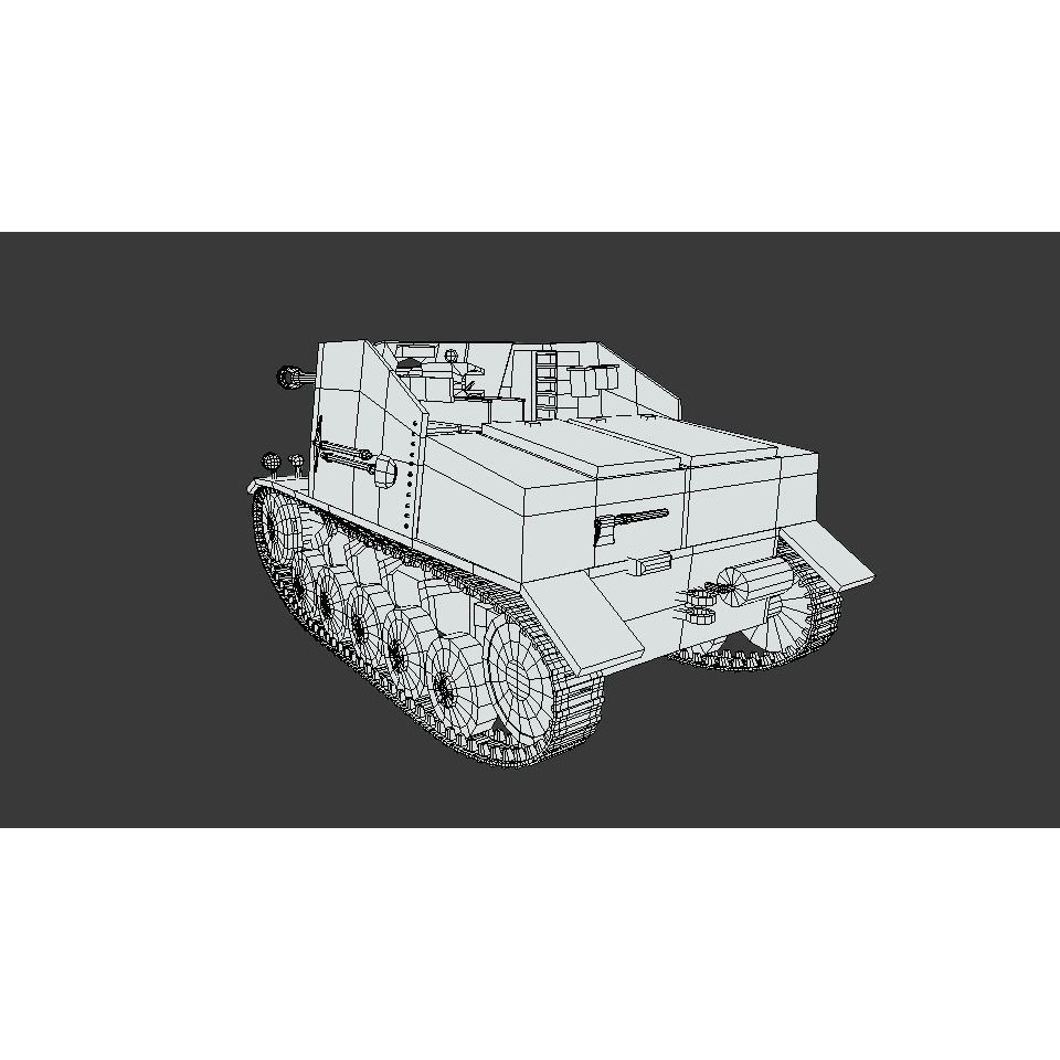 SdKFz 131 Marder II Tank 3D Model – Low Poly Cartoon Military Vehicle, FBX - View 15