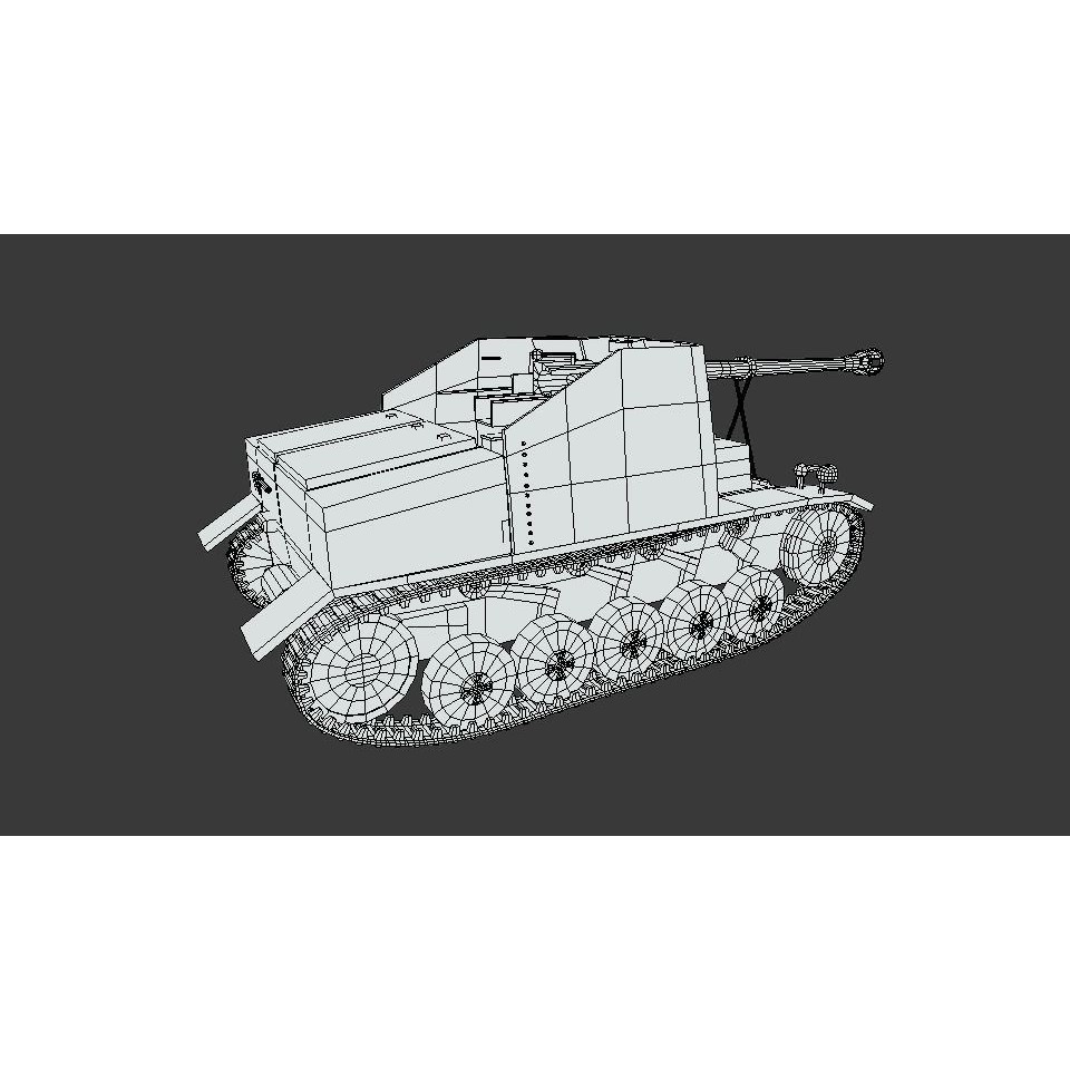 SdKFz 131 Marder II Tank 3D Model – Low Poly Cartoon Military Vehicle, FBX - View 17