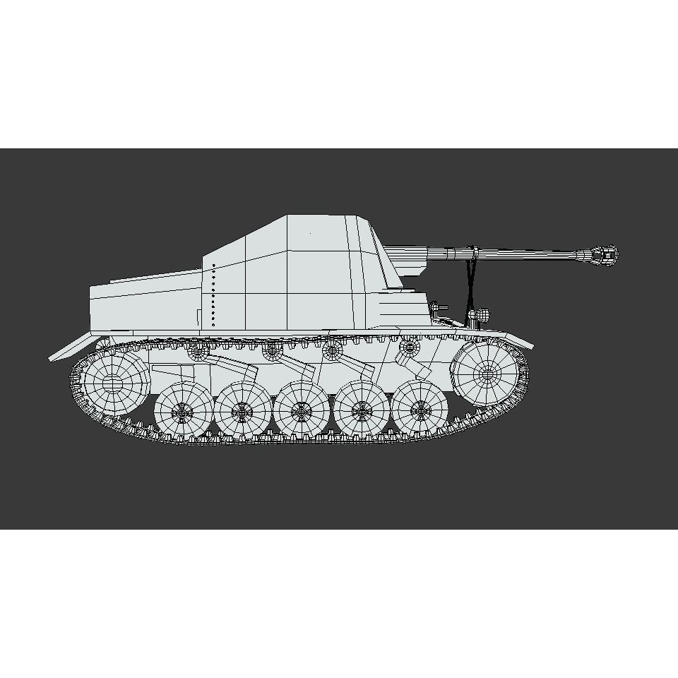 SdKFz 131 Marder II Tank 3D Model – Low Poly Cartoon Military Vehicle, FBX - View 18