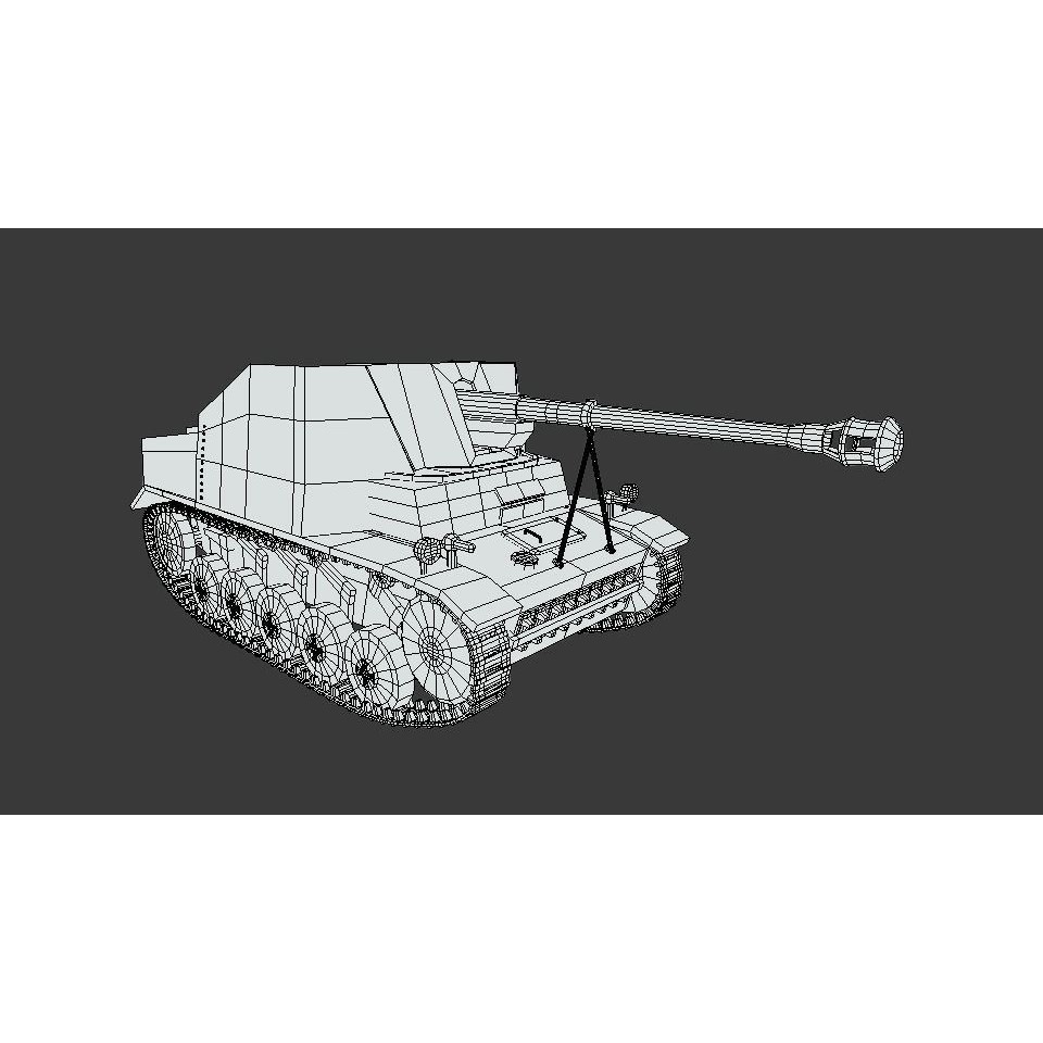 SdKFz 131 Marder II Tank 3D Model – Low Poly Cartoon Military Vehicle, FBX - View 19