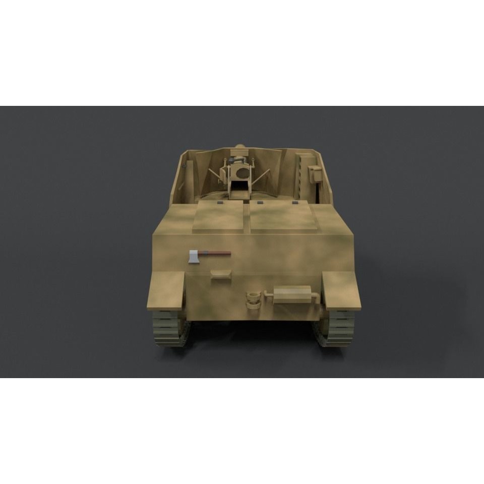 SdKFz 131 Marder II Tank 3D Model – Low Poly Cartoon Military Vehicle, FBX - View 5