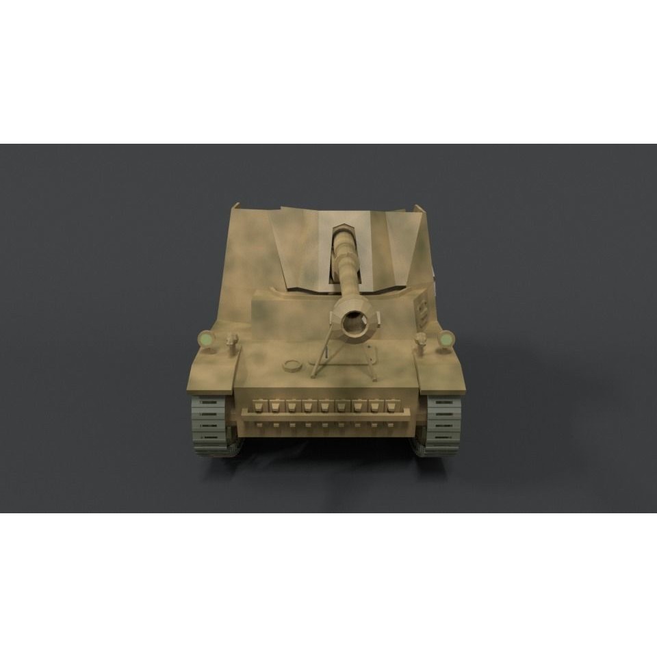 SdKFz 131 Marder II Tank 3D Model – Low Poly Cartoon Military Vehicle, FBX - View 9