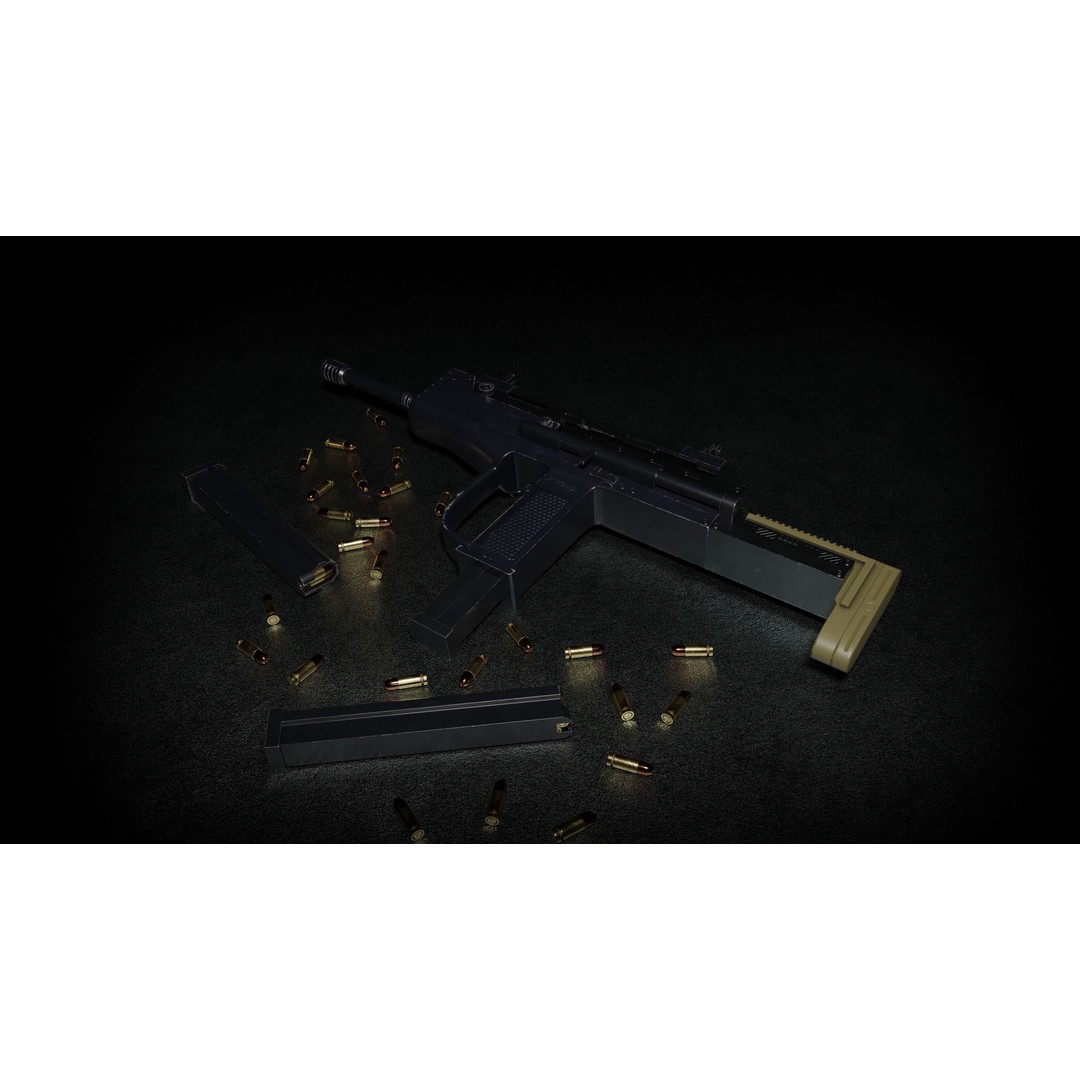 VIPER 72M SMG 3D Model – Low Poly Rigged Game Asset, FBX - View 3