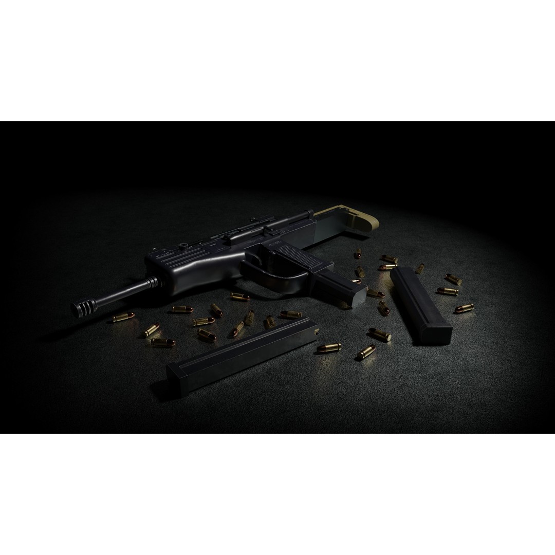 VIPER 72M SMG 3D Model – Low Poly Rigged Game Asset, FBX - View 4