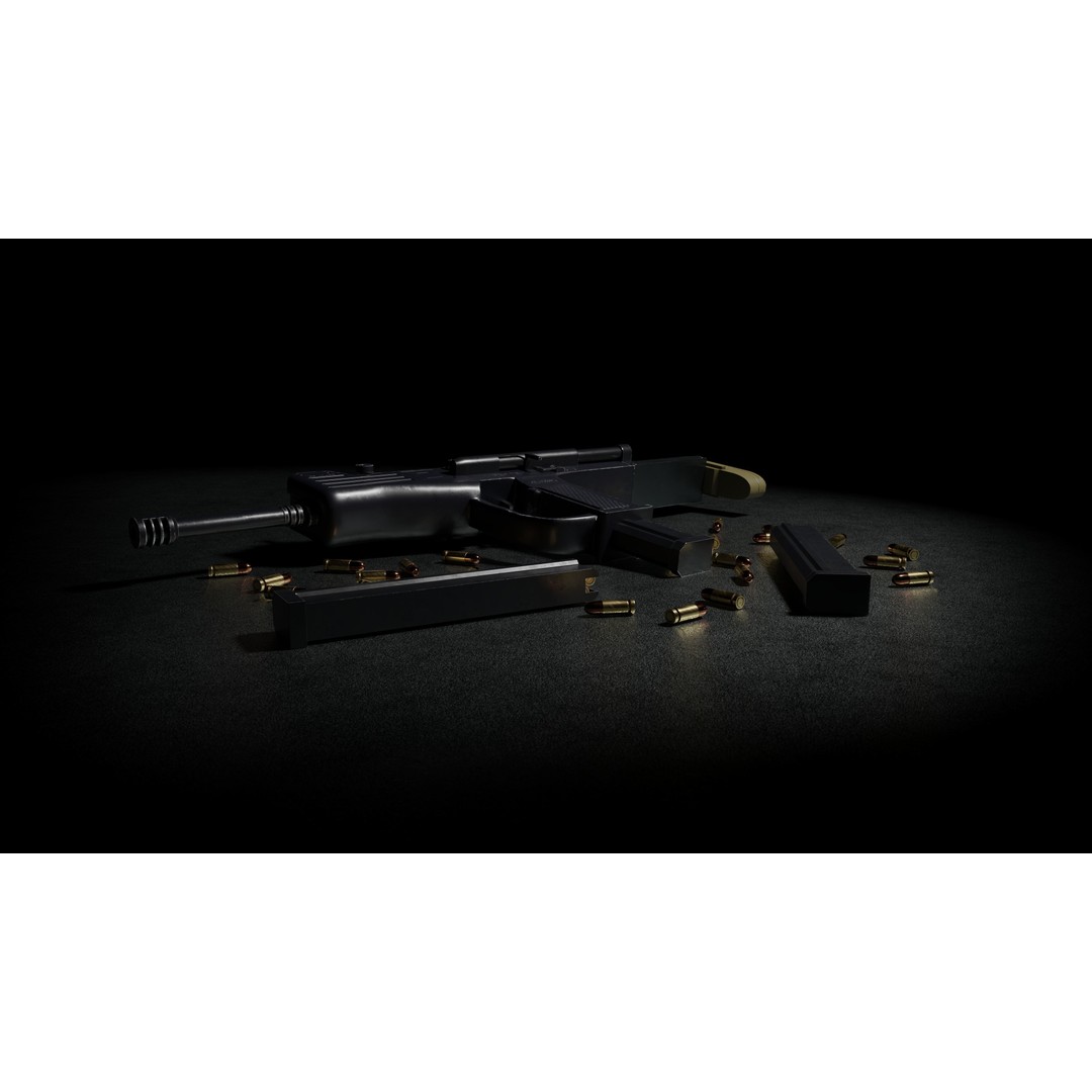 VIPER 72M SMG 3D Model – Low Poly Rigged Game Asset, FBX - View 5