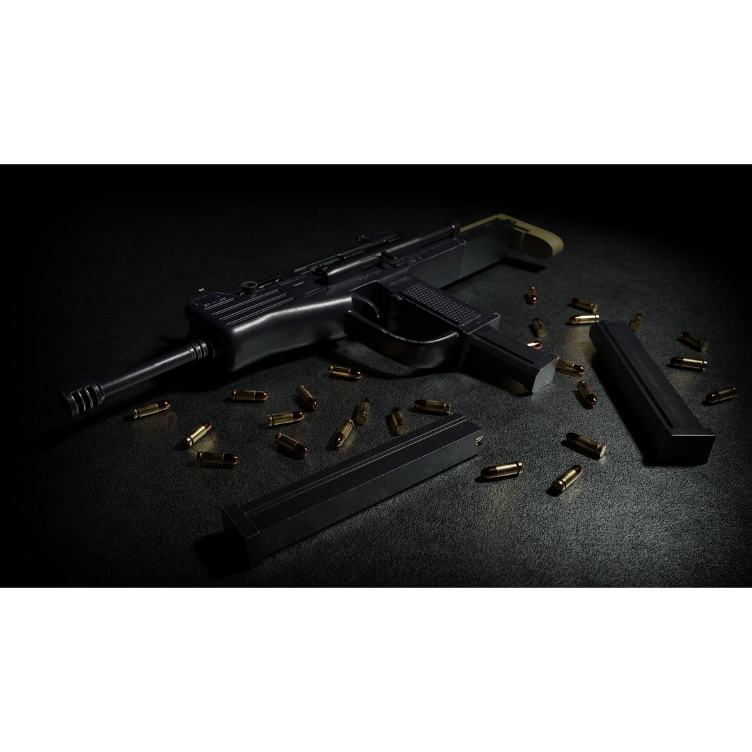 VIPER 72M SMG 3D Model – Low Poly Rigged Game Asset, FBX - View 9