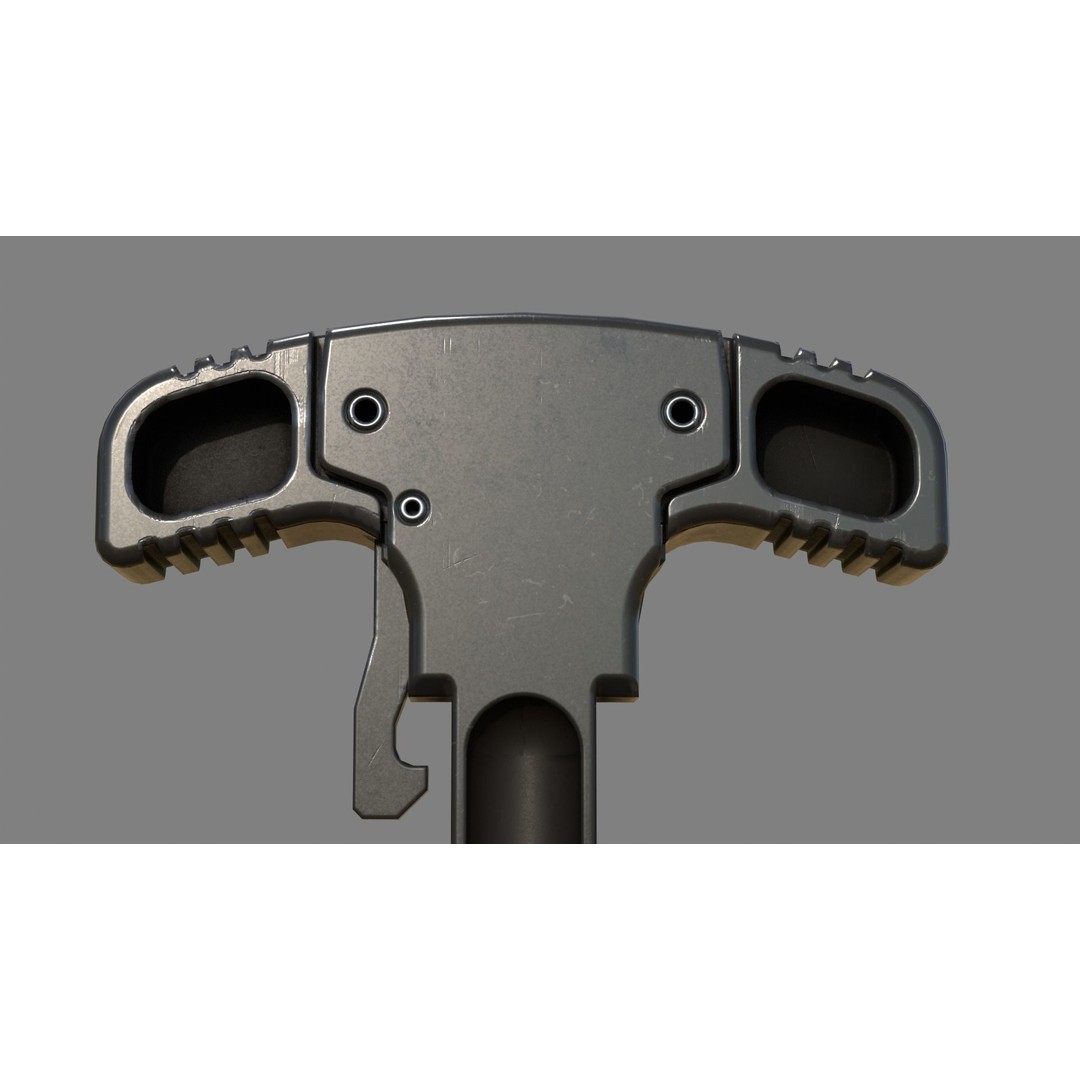 GRIP-N-RIP Charging Handle 3D Model – Low Poly Game Ready Replica, FBX - View 4