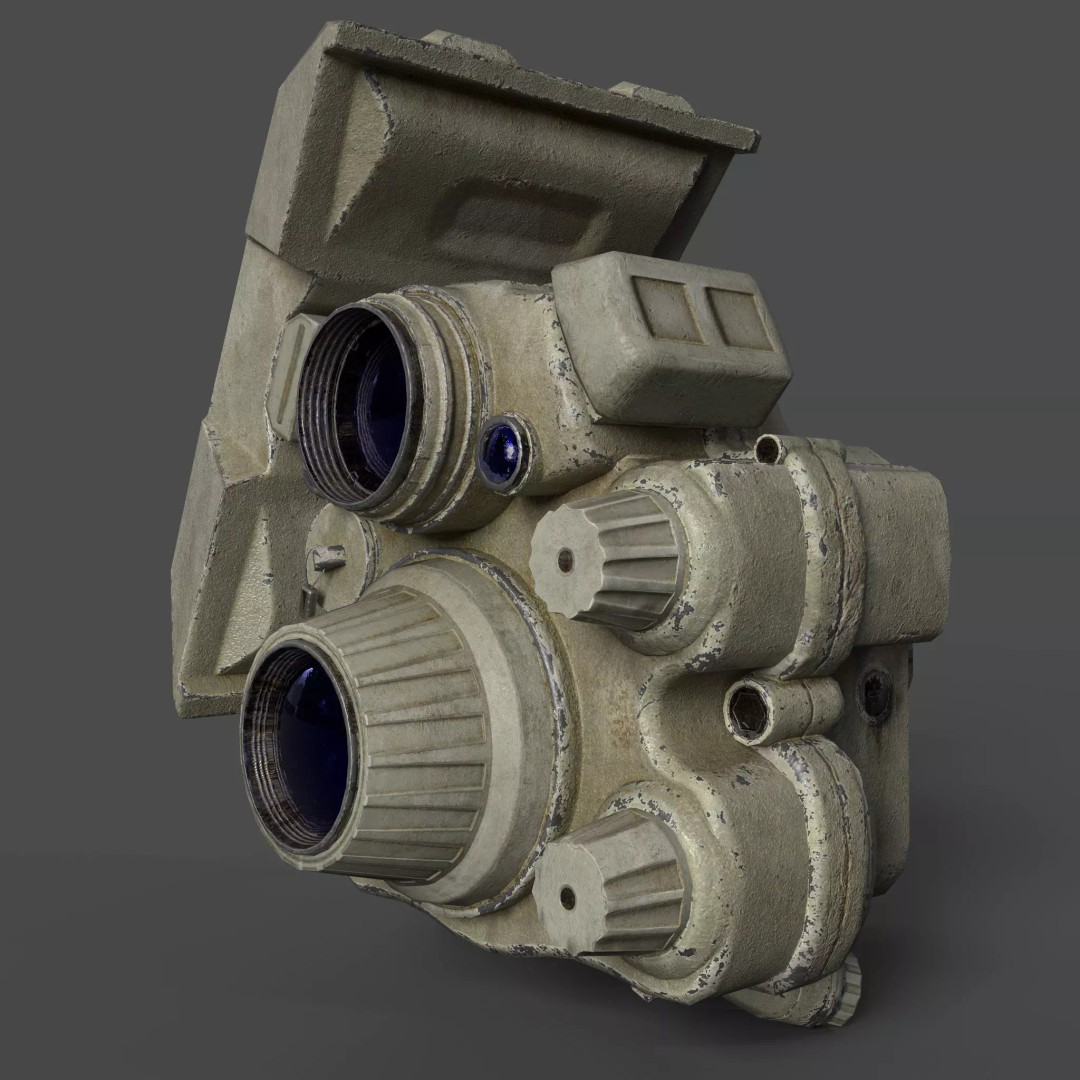 Night Vision Goggle 3D Model – Low Poly Tactical Asset, FBX, OBJ - View 2