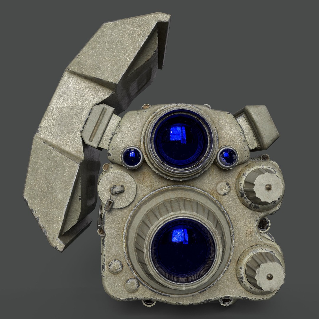 Night Vision Goggle 3D Model – Low Poly Tactical Asset, FBX, OBJ - View 3