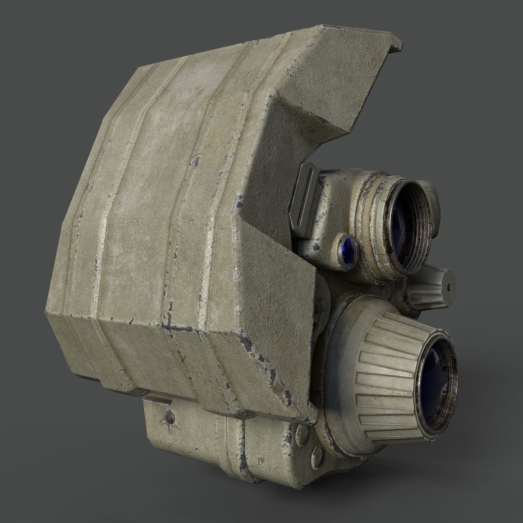 Night Vision Goggle 3D Model – Low Poly Tactical Asset, FBX, OBJ - View 4