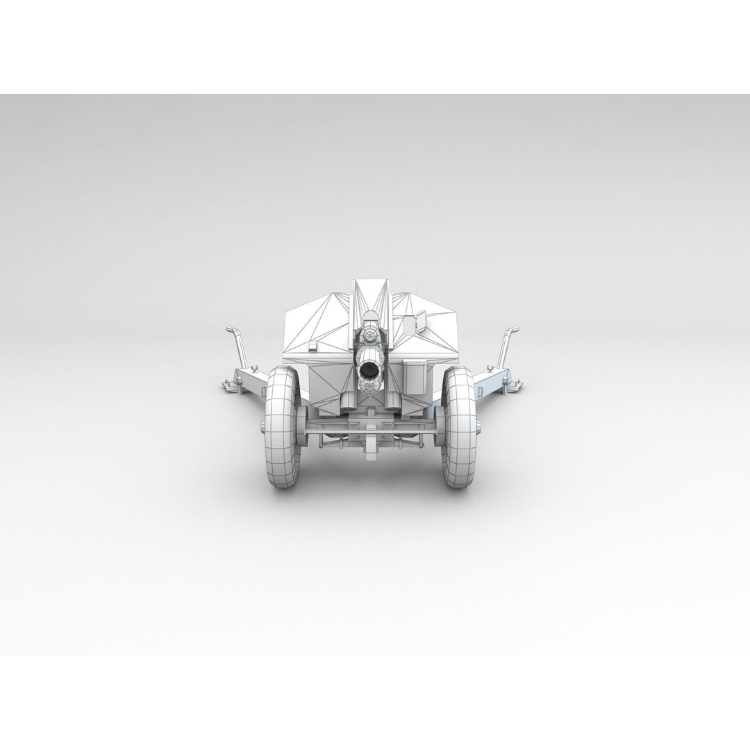 M1938 M30 122mm Soviet Howitzer 3D Model – Low Poly Game Asset, FBX - View 7