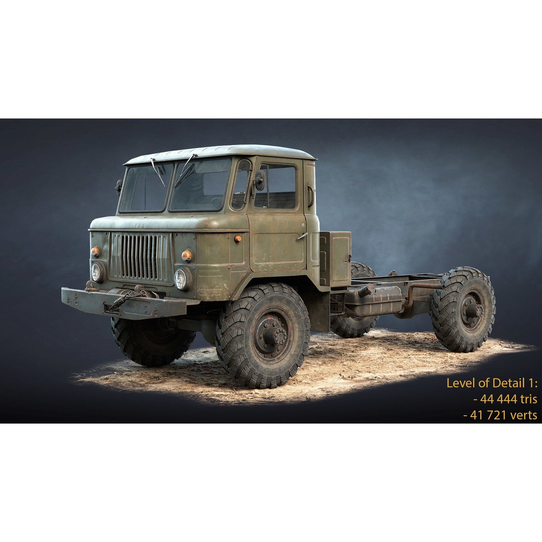 GAZ-66 Chassis 3D Model – Low Poly Game Asset, FBX & Blender - View 10