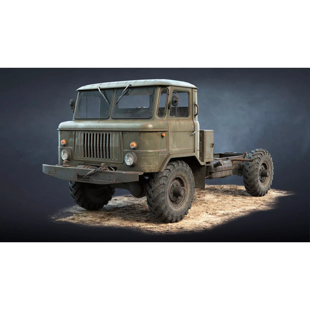 GAZ-66 Chassis 3D Model – Low Poly Game Asset, FBX & Blender - View 2