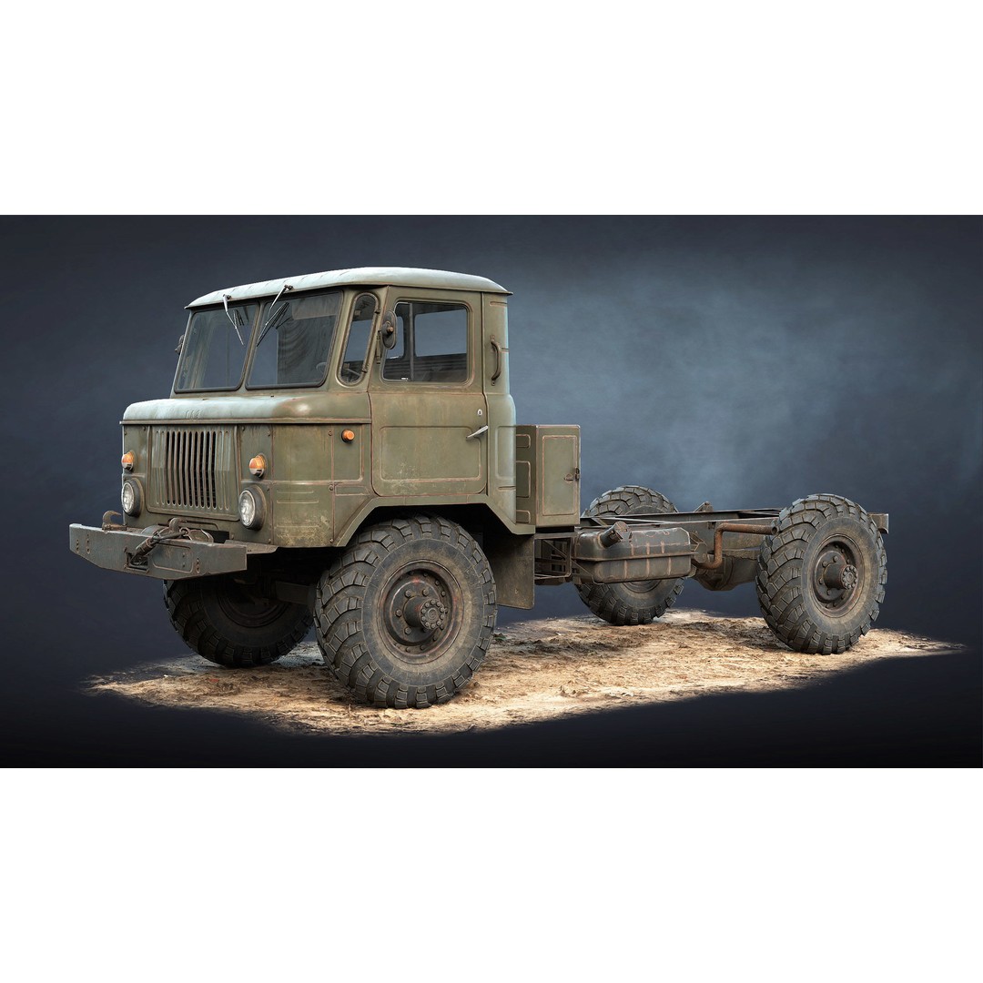 GAZ-66 Chassis 3D Model – Low Poly Game Asset, FBX & Blender - View 3