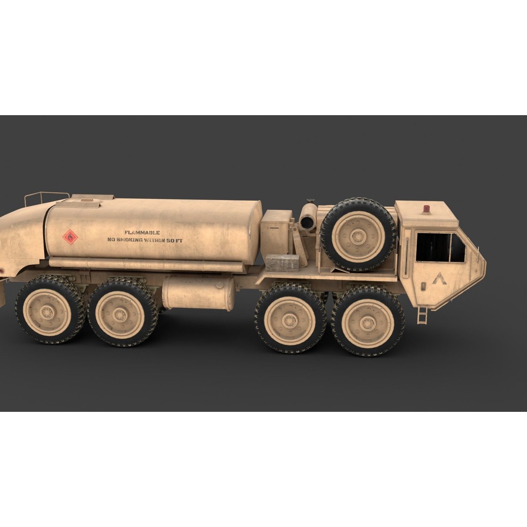 Oshkosh HEMTT A2 M977 Diesel Truck 3D Model – PBR Game Asset, FBX - View 11