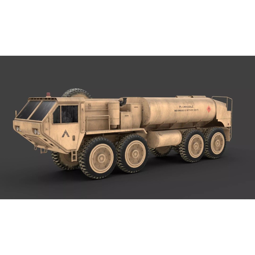 Oshkosh HEMTT A2 M977 Diesel Truck 3D Model – PBR Game Asset, FBX - View 2