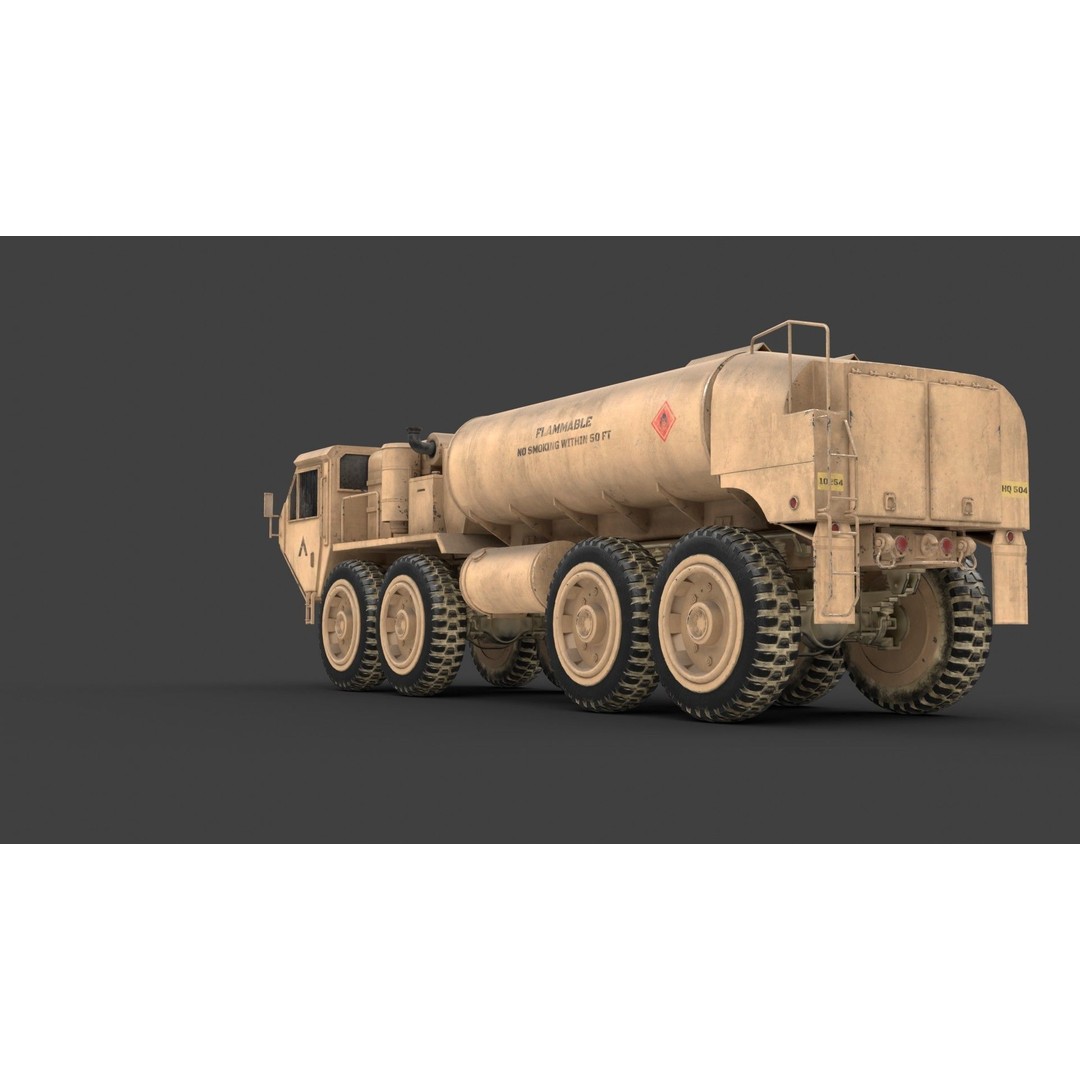 Oshkosh HEMTT A2 M977 Diesel Truck 3D Model – PBR Game Asset, FBX - View 3
