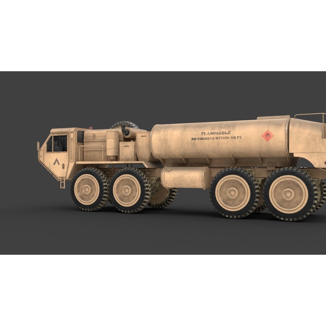 Oshkosh HEMTT A2 M977 Diesel Truck 3D Model – PBR Game Asset, FBX - View 4