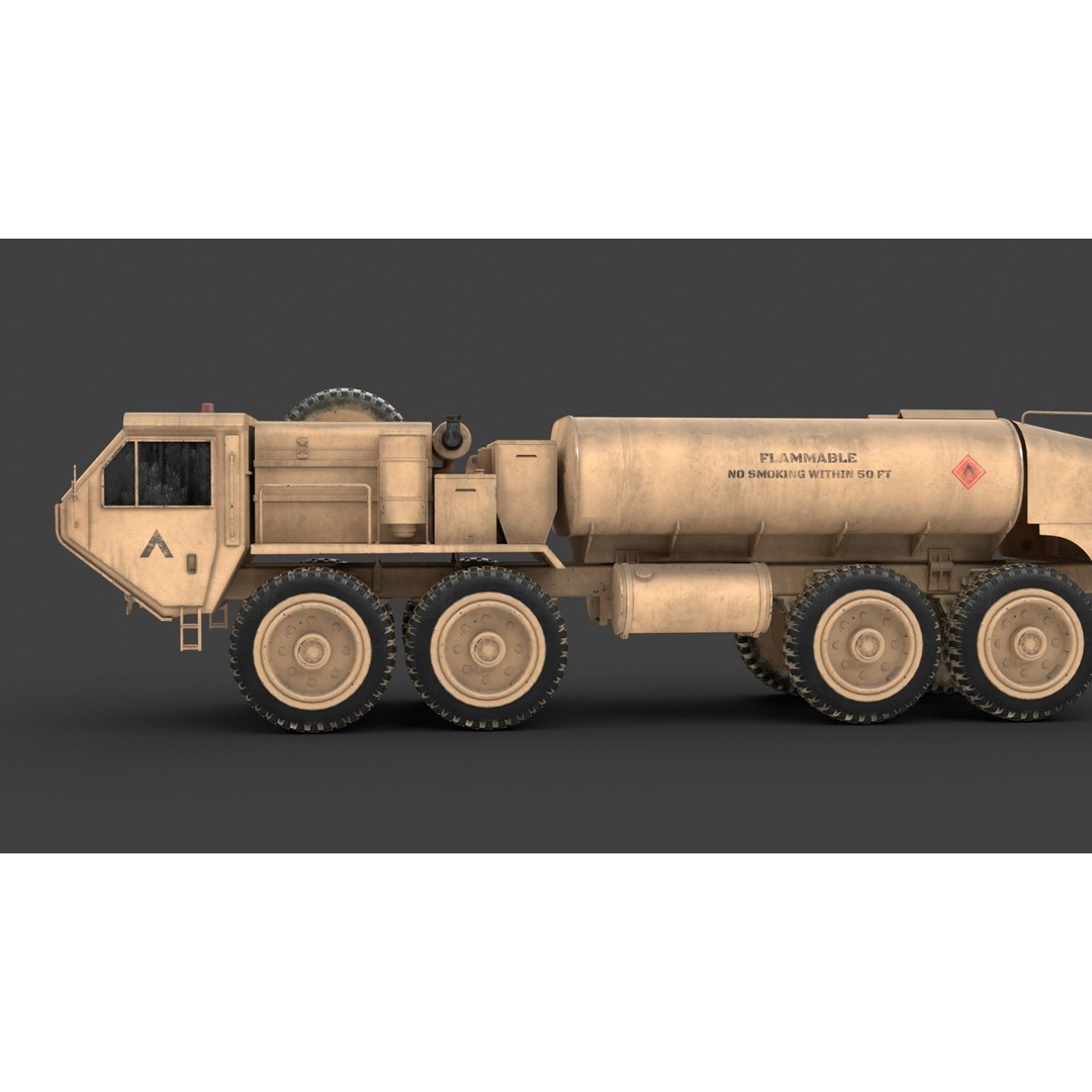 Oshkosh HEMTT A2 M977 Diesel Truck 3D Model – PBR Game Asset, FBX - View 5