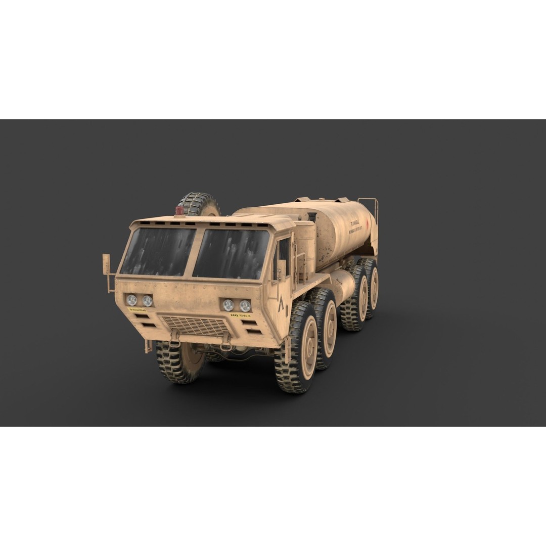 Oshkosh HEMTT A2 M977 Diesel Truck 3D Model – PBR Game Asset, FBX - View 6