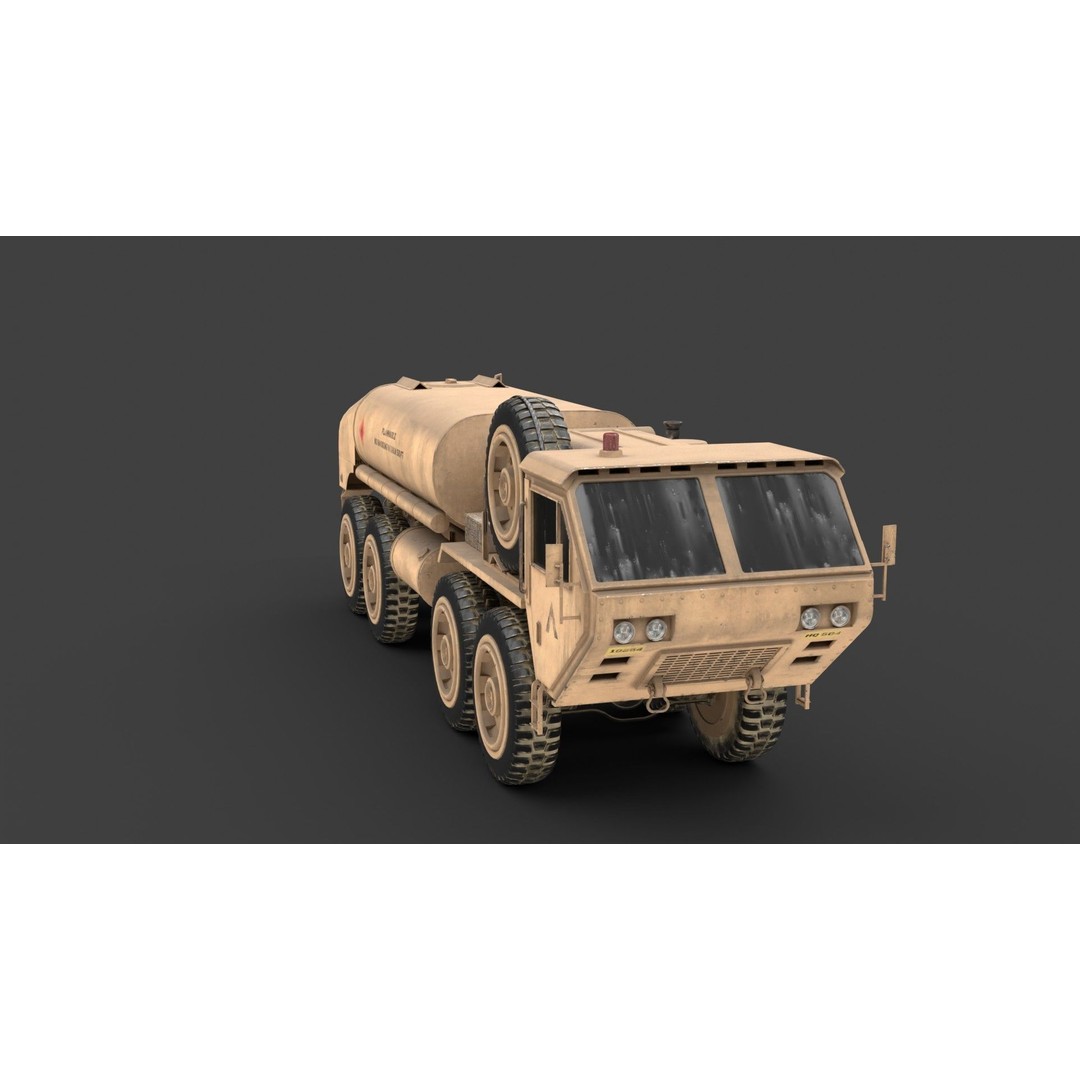 Oshkosh HEMTT A2 M977 Diesel Truck 3D Model – PBR Game Asset, FBX - View 7