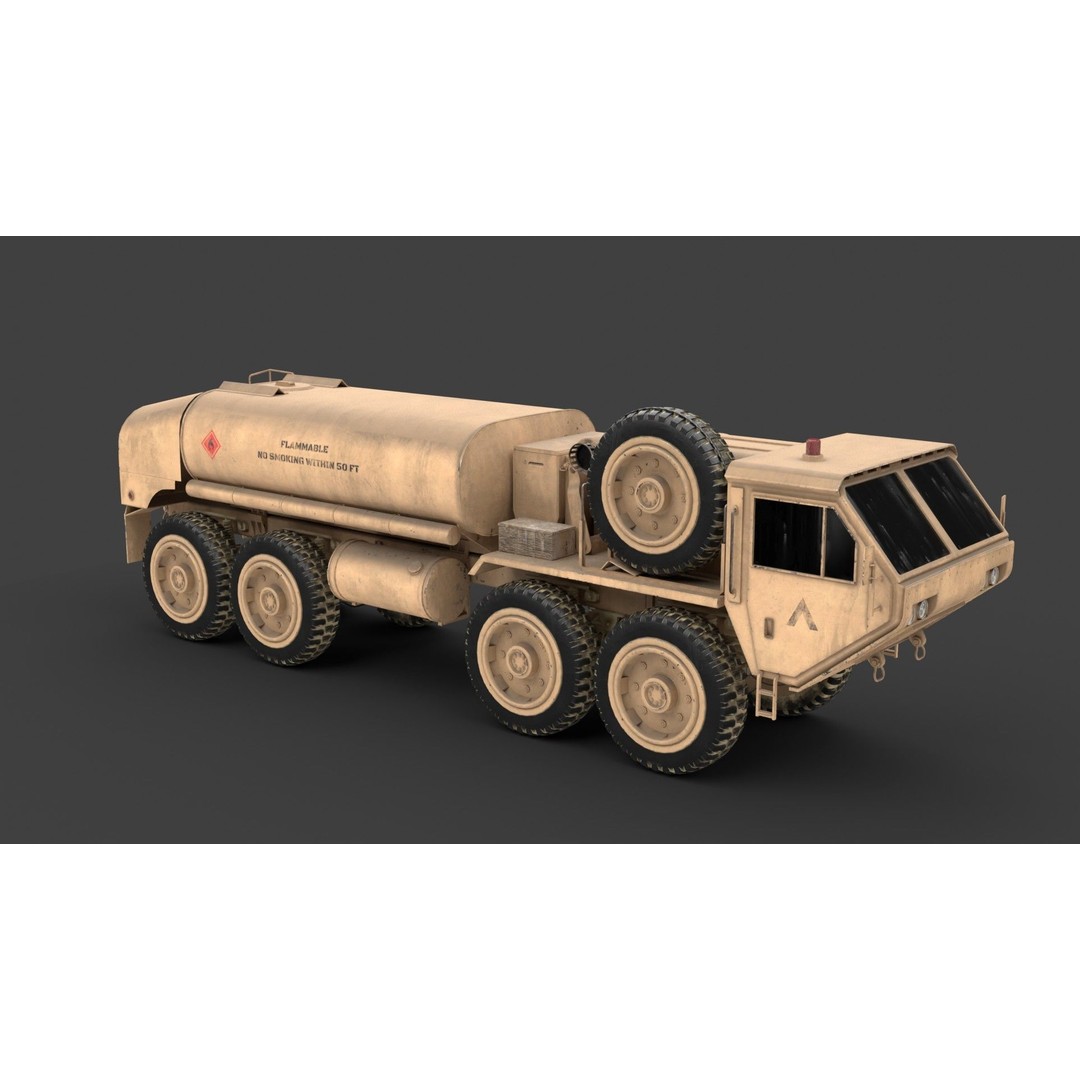 Oshkosh HEMTT A2 M977 Diesel Truck 3D Model – PBR Game Asset, FBX - View 9