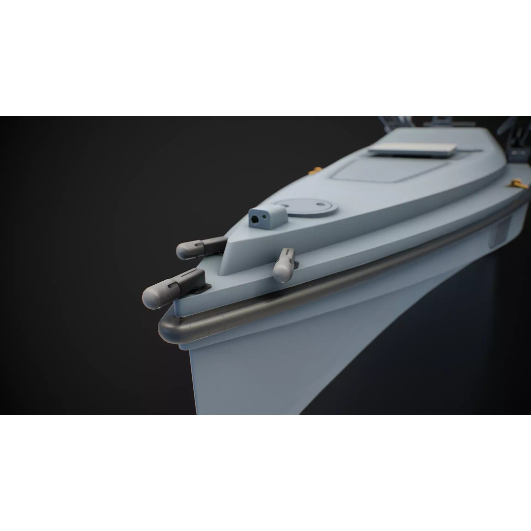 Magura V7 3D Model – Low Poly Game Ready Military Watercraft, FBX - View 12