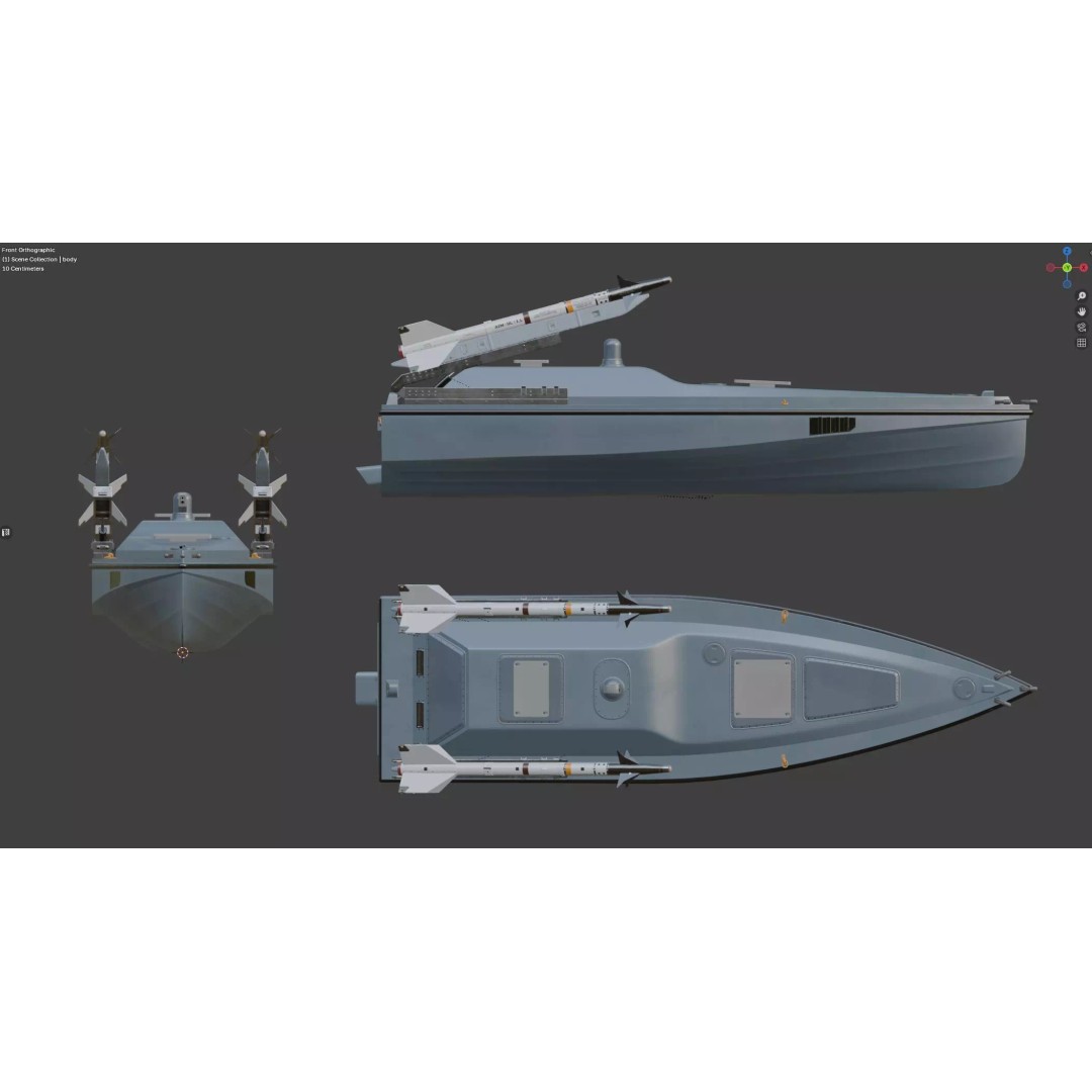 Magura V7 3D Model – Low Poly Game Ready Military Watercraft, FBX - View 24