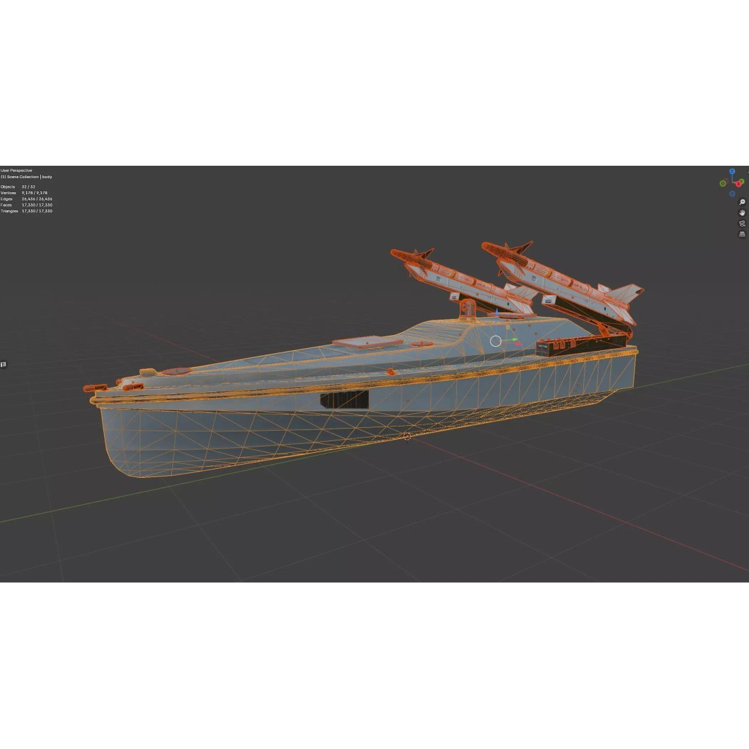 Magura V7 3D Model – Low Poly Game Ready Military Watercraft, FBX - View 26