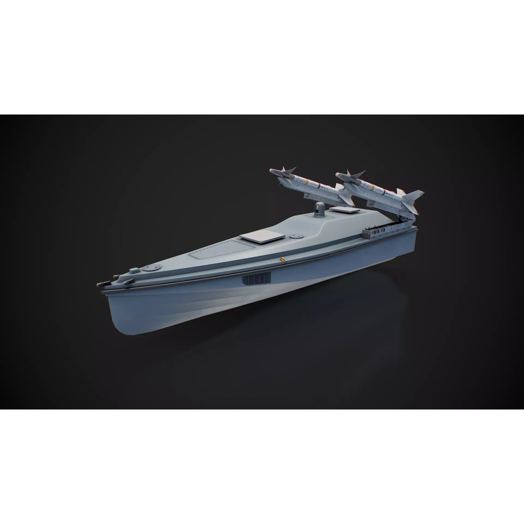 Magura V7 3D Model – Low Poly Game Ready Military Watercraft, FBX - View 4