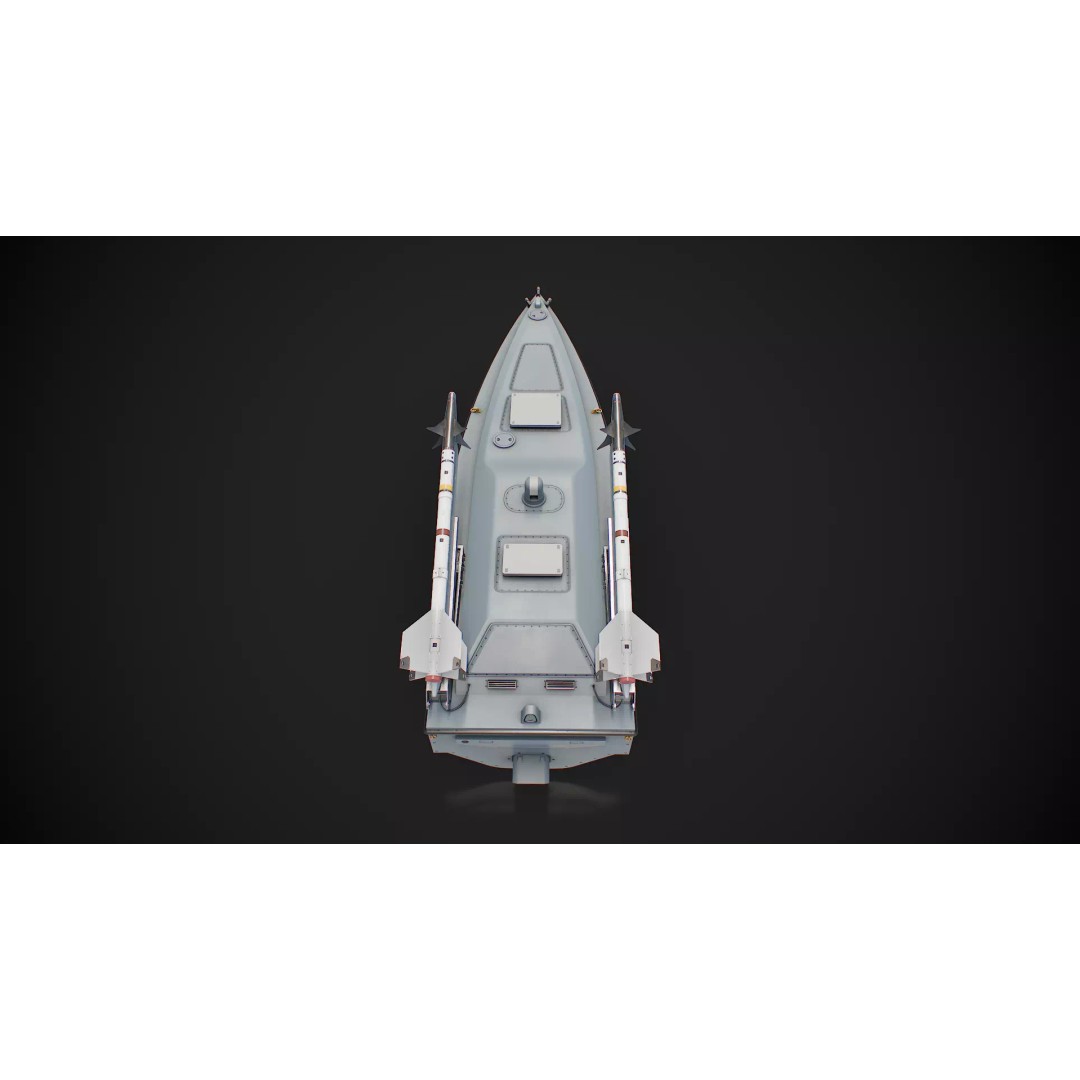 Magura V7 3D Model – Low Poly Game Ready Military Watercraft, FBX - View 7