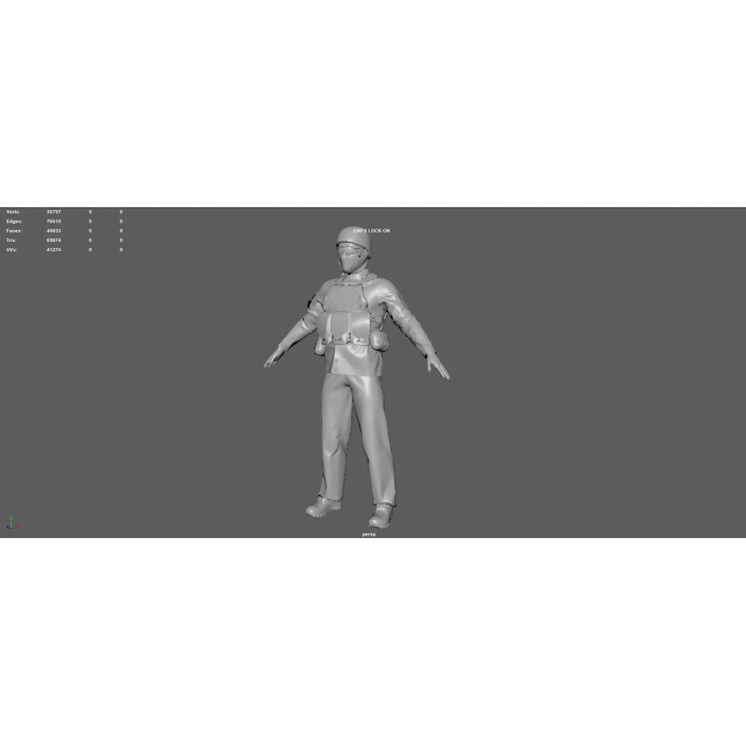 Ukrainian Soldier 3D Model – High Poly Character with PBR Textures, FBX - View 14