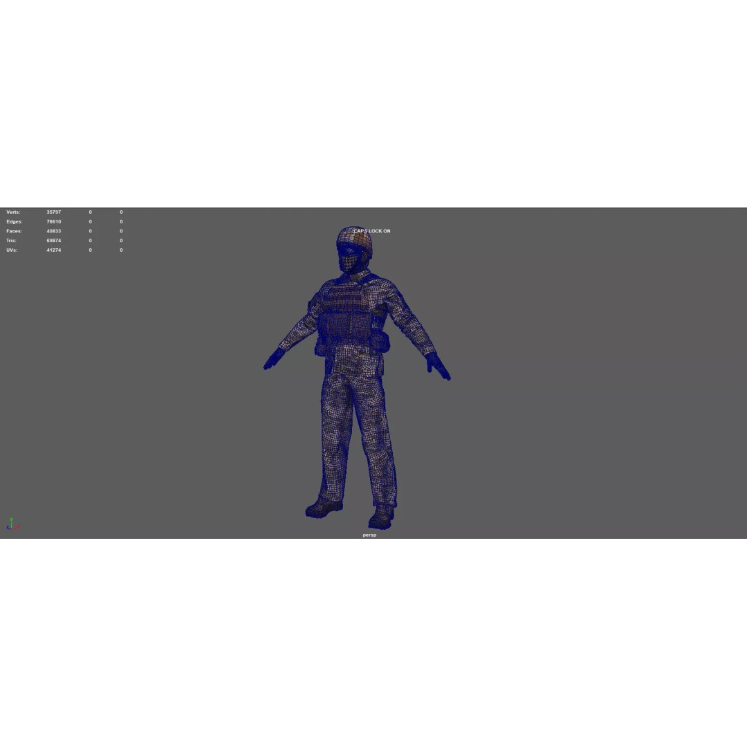 Ukrainian Soldier 3D Model – High Poly Character with PBR Textures, FBX - View 16