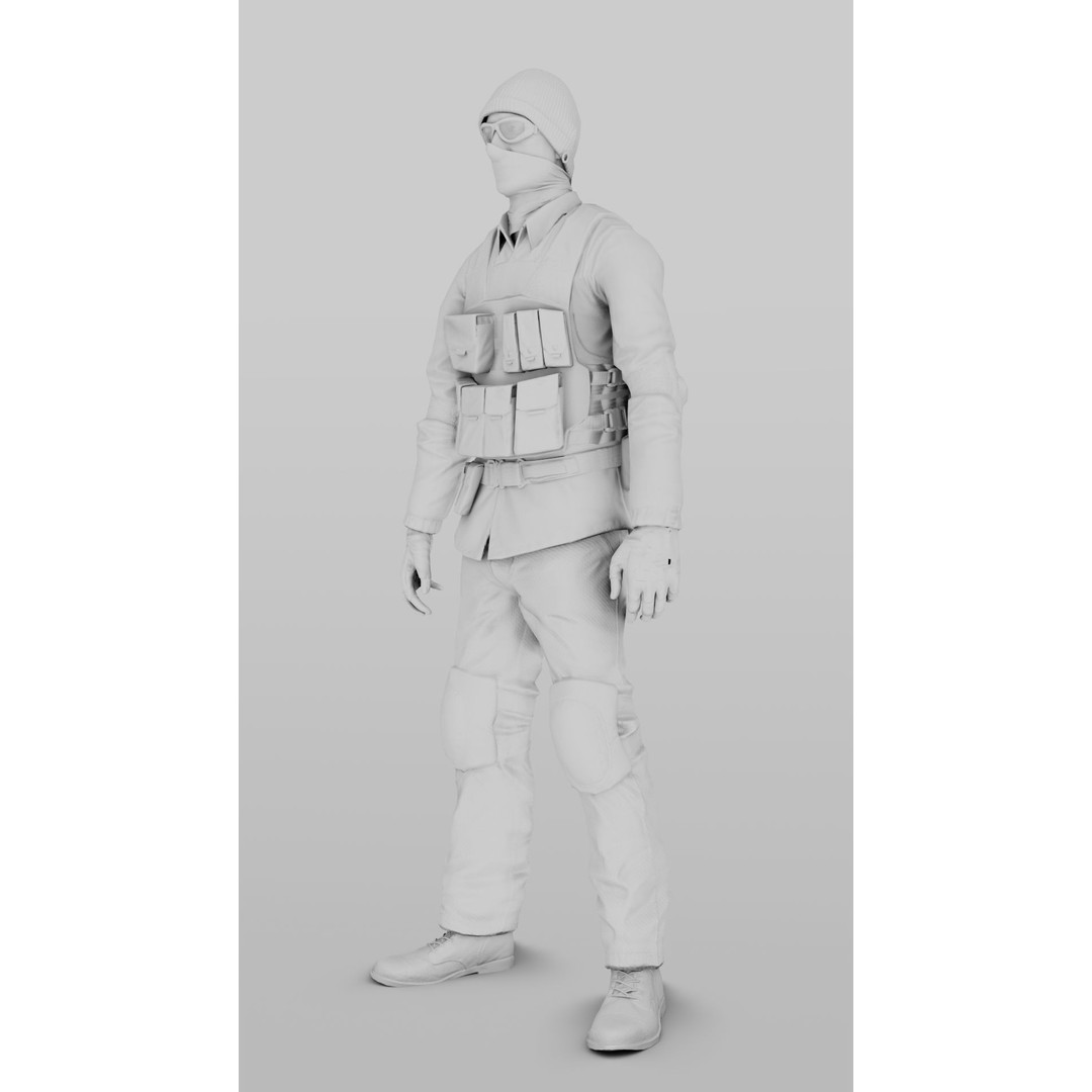 Apocalypse Male Character 3D Model – Low Poly Rigged Game Asset, FBX - View 11