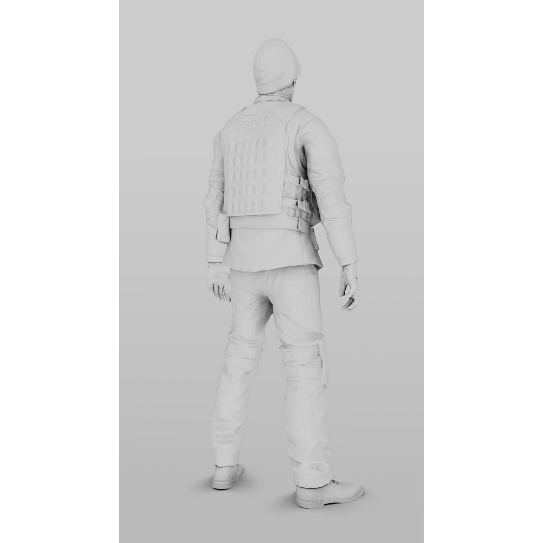 Apocalypse Male Character 3D Model – Low Poly Rigged Game Asset, FBX - View 12