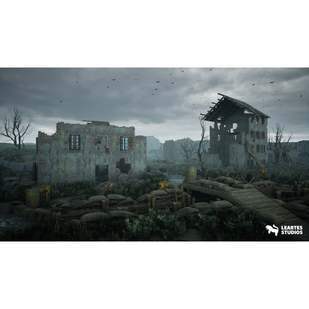 WW1 Beach Warzone Environment 3D Model – Low Poly Game Asset, FBX - View 14