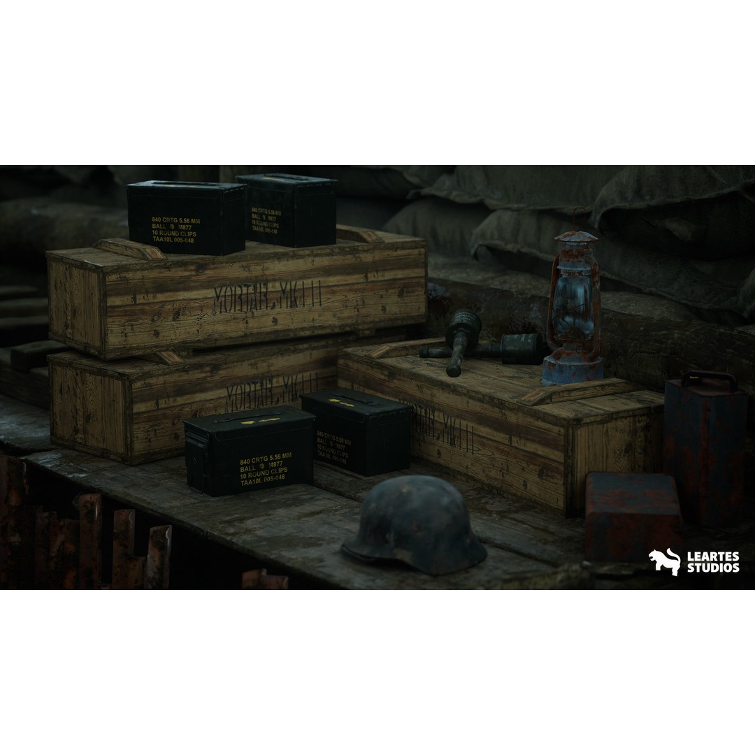 WW1 Beach Warzone Environment 3D Model – Low Poly Game Asset, FBX - View 15