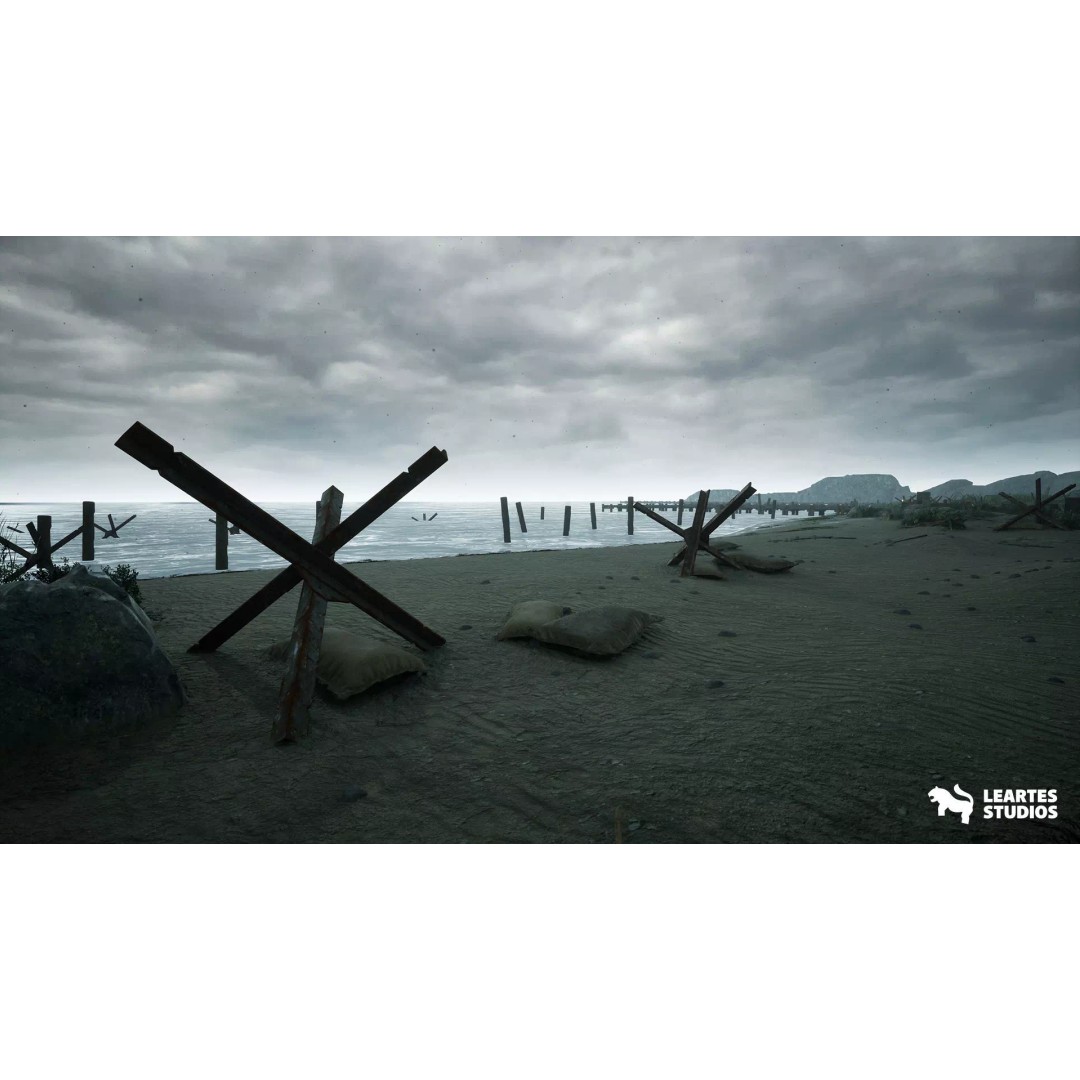 WW1 Beach Warzone Environment 3D Model – Low Poly Game Asset, FBX - View 2