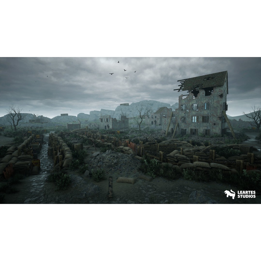 WW1 Beach Warzone Environment 3D Model – Low Poly Game Asset, FBX - View 3