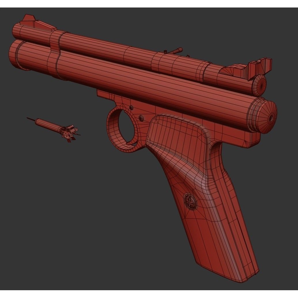 Crosman 150 C02 Pellet Pistol 3D Model – Low Poly Game Asset, FBX