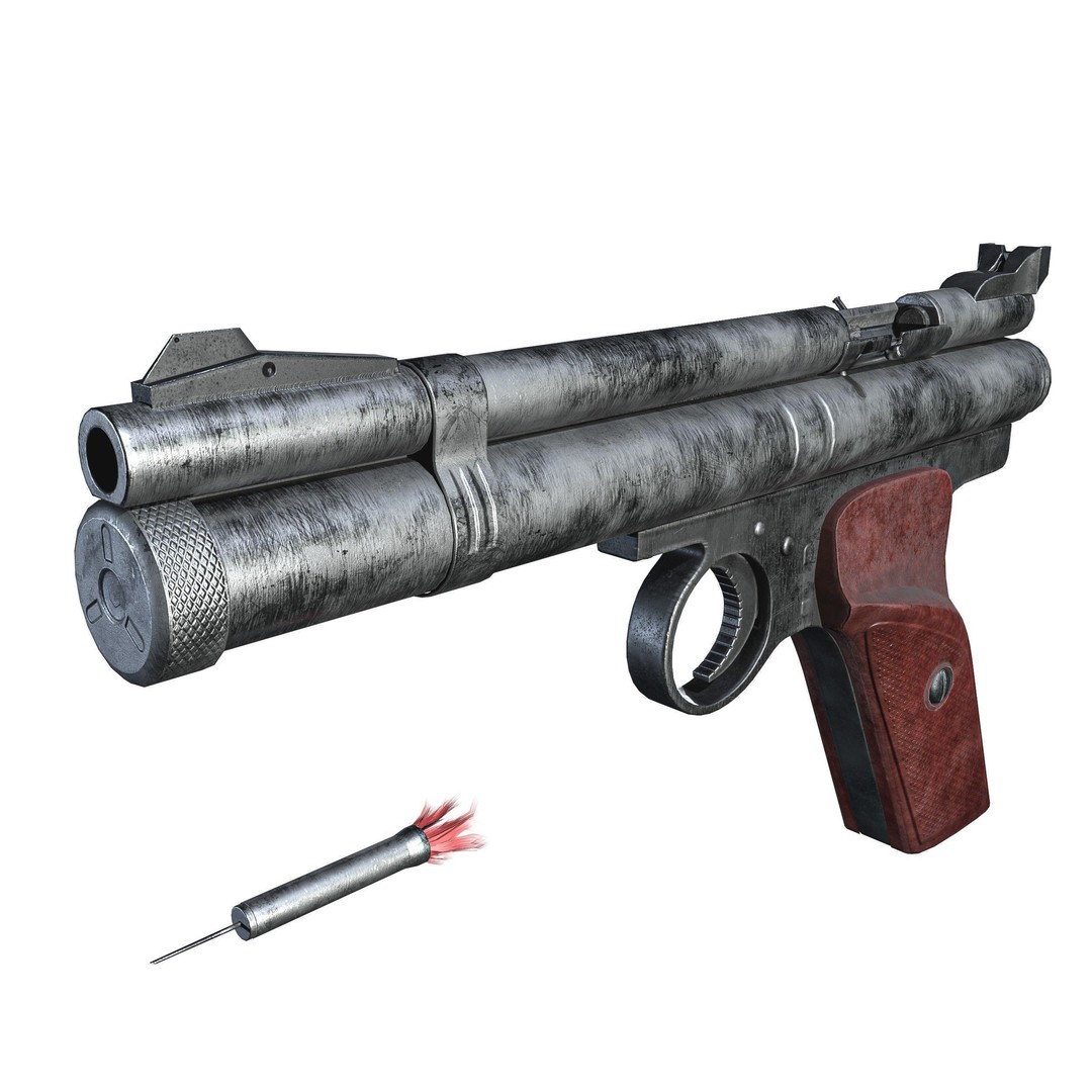 Crosman 150 C02 Pellet Pistol 3D Model – Low Poly Game Asset, FBX - View 10