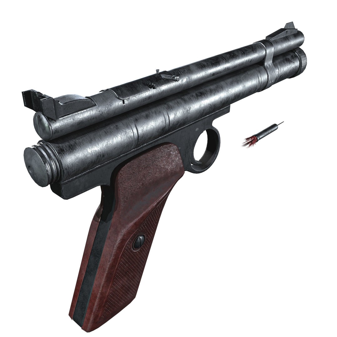 Crosman 150 C02 Pellet Pistol 3D Model – Low Poly Game Asset, FBX - View 11