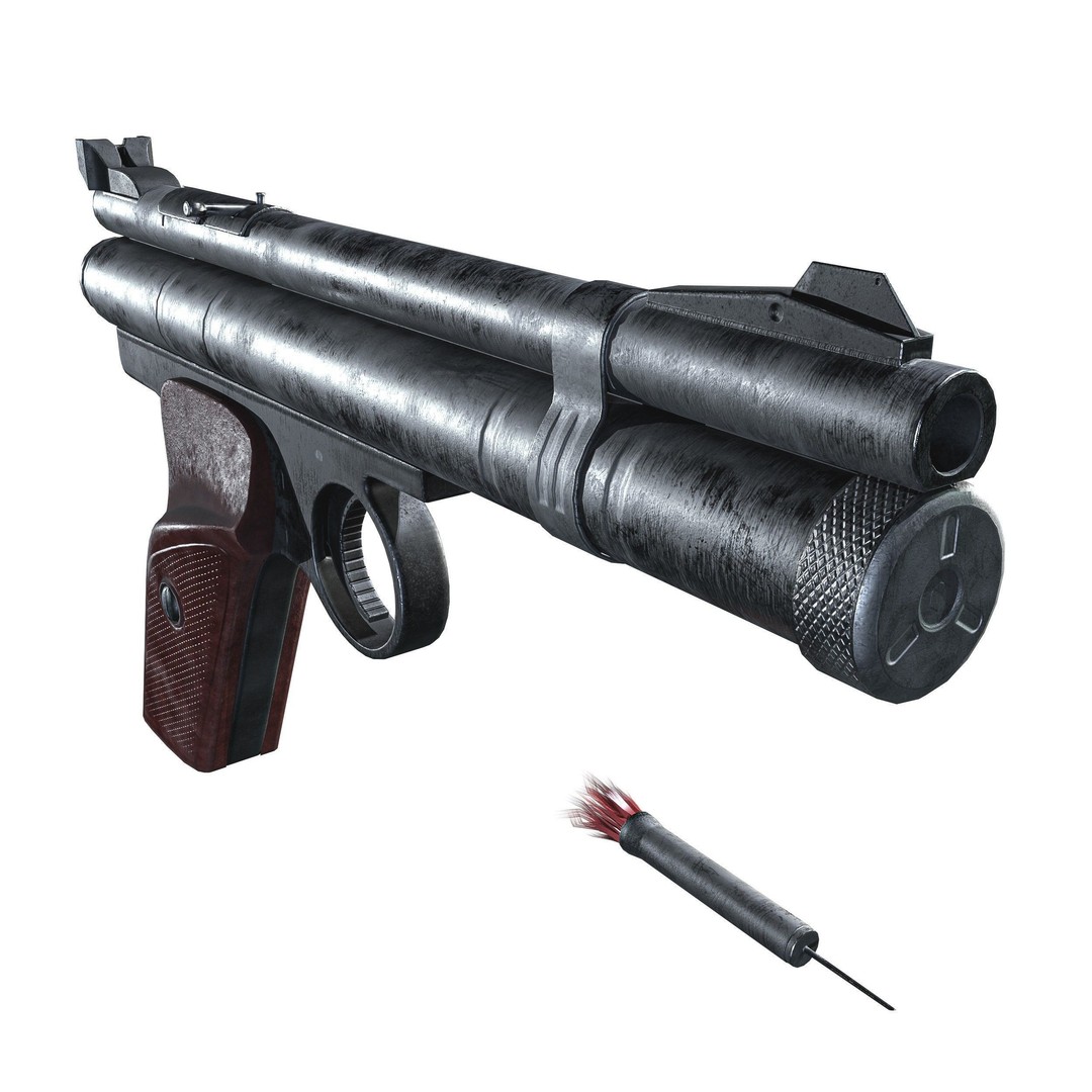Crosman 150 C02 Pellet Pistol 3D Model – Low Poly Game Asset, FBX - View 12