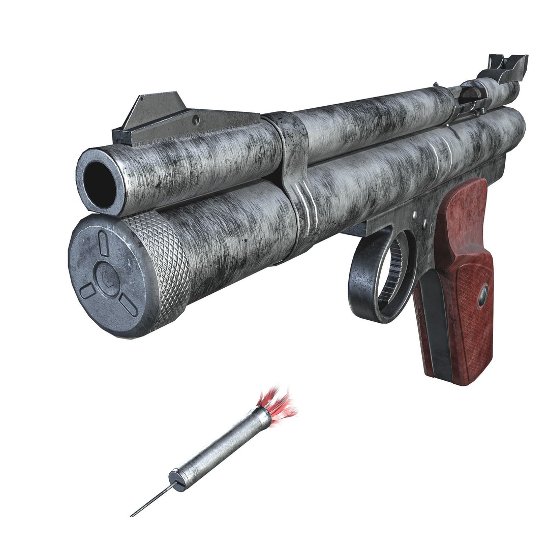 Crosman 150 C02 Pellet Pistol 3D Model – Low Poly Game Asset, FBX - View 13
