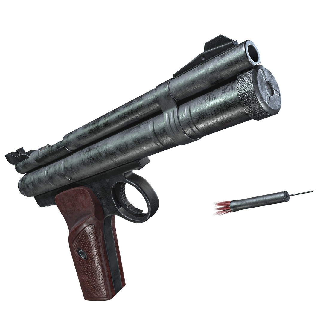 Crosman 150 C02 Pellet Pistol 3D Model – Low Poly Game Asset, FBX - View 14